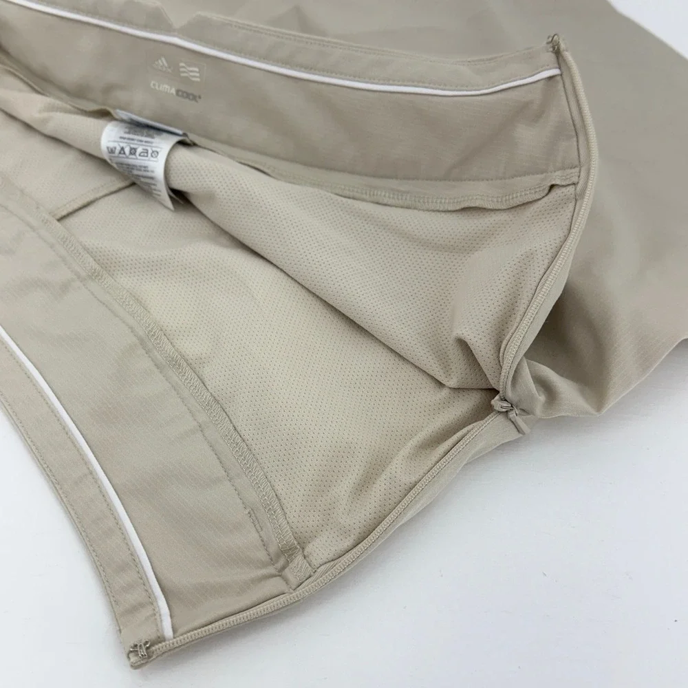 Adidas ClimaCool Golf Skort Khaki Tan Button Front AE7002 Womens 6 - Picture 9 of 10